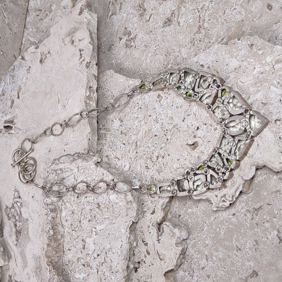 Artisan Crafted Gemstone Chevron Bib Necklace - Picture 5 of 8